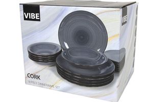 18 assiettes Cork de VIBE (gris foncé)