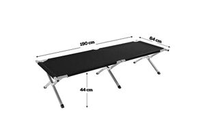 Intimo Garden Lit de Camp XL - 190 cm - Noir