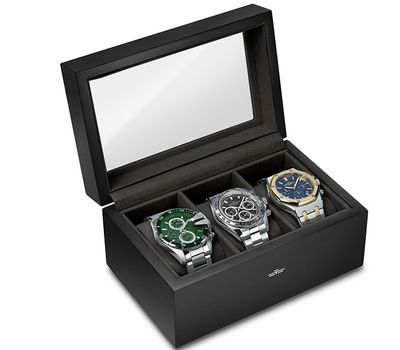 Uhren-Aufbewahrungsbox inkl. 3 Herren-Uhren