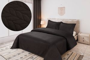 Couvre-lit avec 2 taies d'oreiller (anthracite)