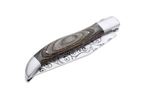 Couteau de poche pliant avec motif chic Laguiole (gris)