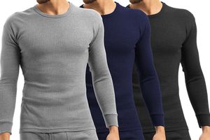 3 t-shirts thermiques taille XXL (bleu, gris et noir)