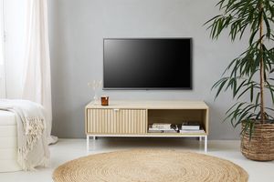 Meuble TV de couleur claire (110,5 x 40 x 50 cm)