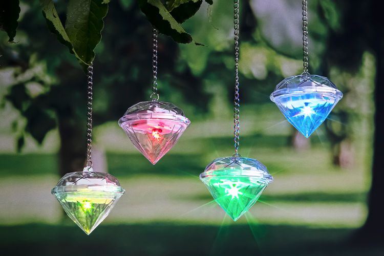 Set van 4 diamantvormige sfeerlichtjes