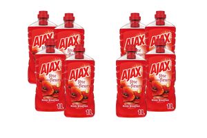 Nettoyant universel fleurs rouges Ajax (8 bouteilles)