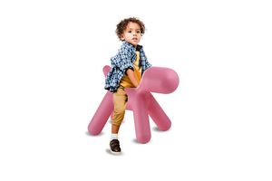 Chaise enfant en forme de chien (au choix : blanche, rose ou jaune)