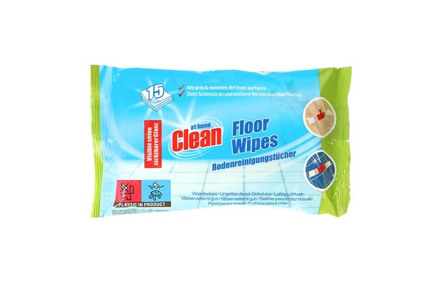 Lingettes nettoyantes pour sols At Home Clean - Lingettes pour sols At Home  Clean (12 paquets), VavaBid
