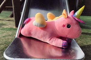 Roze XL unicorn-knuffel (60 cm)