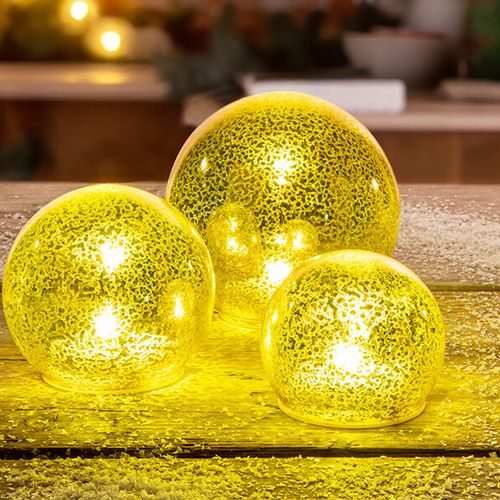 Glazen kerstballen (set van 3)