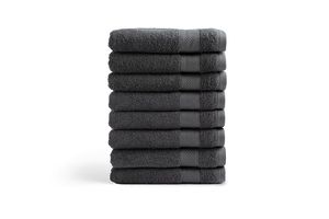 8 luxueuses serviettes anthracite (50 x 100 cm)