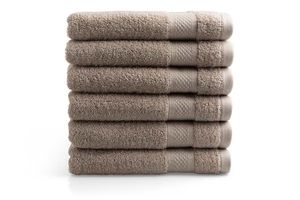 6 luxe taupe handdoeken van hotelkwaliteit (50 x 100 cm)