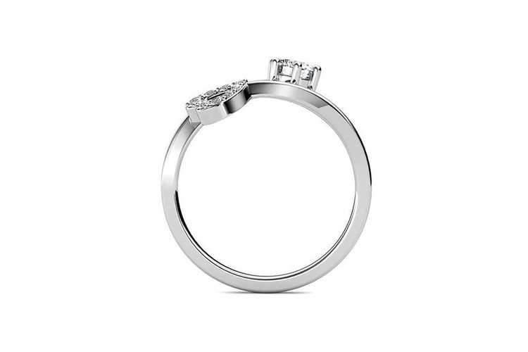 Zilverkleurige multimaat ring met zirkonia's van Yolora