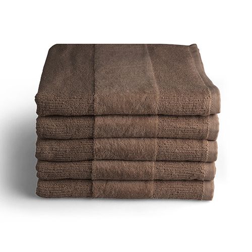Luxe handdoeken taupe 100 x 60 cm (5 stuks)