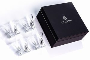 4 klassieke whiskey glazen in geschenkverpakking