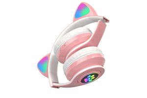 Bluetooth-koptelefoon met kattenoortjes (roze)