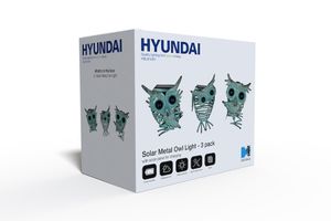 3 lampes de jardin solaires hibou Hyundai