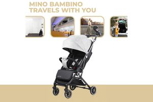 Inklapbare buggy van Mino Bambino (zwart of grijs)