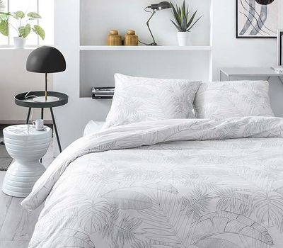 Parure de lit double en polyester avec imprimé botanique