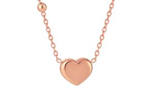 Collier en Or Rose avec Pendentif en Forme de Cœur