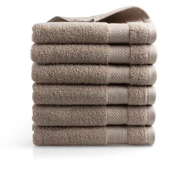 6 serviettes de couleur taupe (50 x 100 cm)