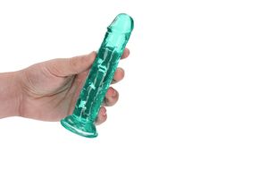 Transparante dildo (turquoise)