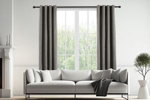 Luxe geweven gordijn Lifa Living grijs (150 x 260 cm)