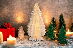 Papieren kerstboom met ledverlichting (40 cm)