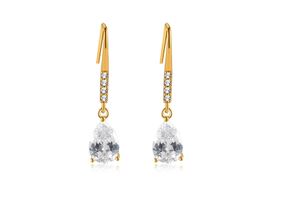 Boucles d'oreilles plaquées or 18K avec zircons