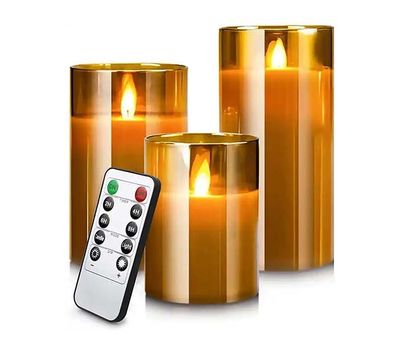 Bougie LED Flamme Vacillante Lot De 3, Bougies À Piles En Verre