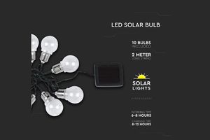 Solar snoerverlichting met 10 ledlampen (2 m)