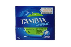 Tampons van Tampax Compak met inbrenghuls (6 x 16 stuks)