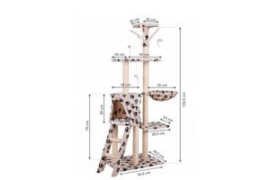 Luxe krabpaal met hangmat en speeltjes (hoogte: 138 cm)