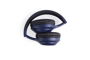 Marineblauwe bluetooth-koptelefoon met USB-kabel