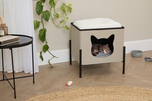 Kattenhuis op pootjes met ligkussen