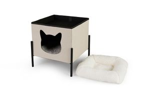 Maison pour chat sur pieds avec coussin