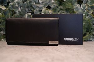 Portefeuille en cuir pour femmes de Goodman (noir)