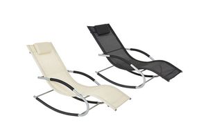 Chaise longue à bascule Feel Furniture (noire ou beige)