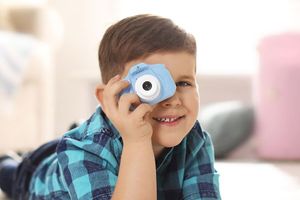 Blauwe kindercamera van AyeWay