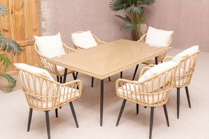 Table de jardin avec 6 chaises