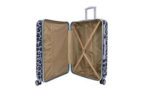 2 valises avec imprimé panthère violet