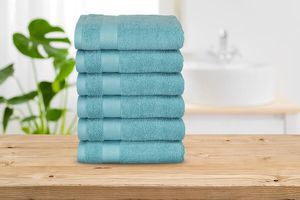 6 blauwe badhanddoeken van DROOG