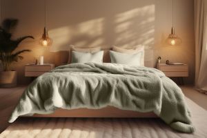 Parure de lit double vert olive Sleep Sense