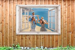 Tuinposter met doorkijk en eigen foto (60 x 90 cm)