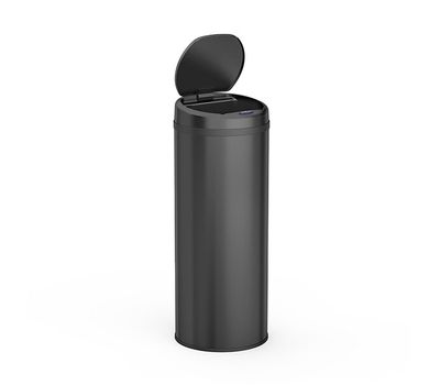 Zwarte prullenbak met sensor van FlinQ (50 L)