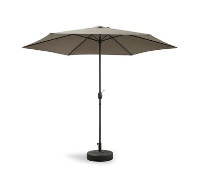 Taupekleurige parasol met zwengel (Ø 300 cm)