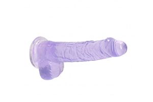 Lichtpaarse dildo met ballen (15 cm)