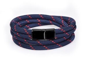 Donkerblauwe wikkelarmband (18,5 cm)