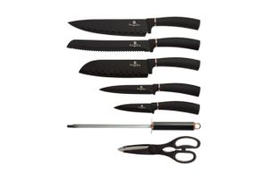 5 couteaux, ciseaux, aiguiseur et support Berlinger Haus