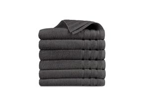6 luxe antraciete handdoeken van EMSA Bedding (70x140cm)