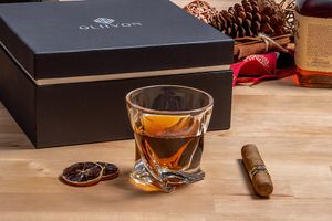 4 klassieke whiskey glazen in geschenkverpakking